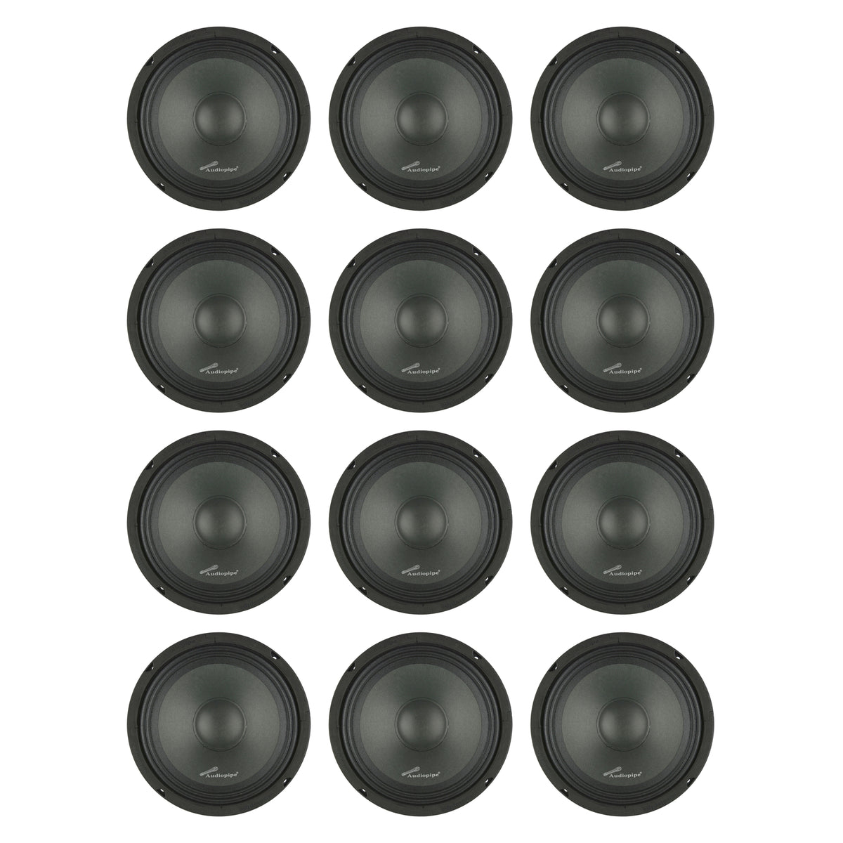 Audiopipe APMB-8-C 8 Inch 500W Low/Mid Frequency Midbass Car Speaker (12 Pack)