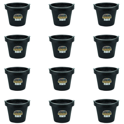 Little Giant 12 qt Flexible All-Purpose Rubber Bucket w/ Steel Handle (12 Pack)