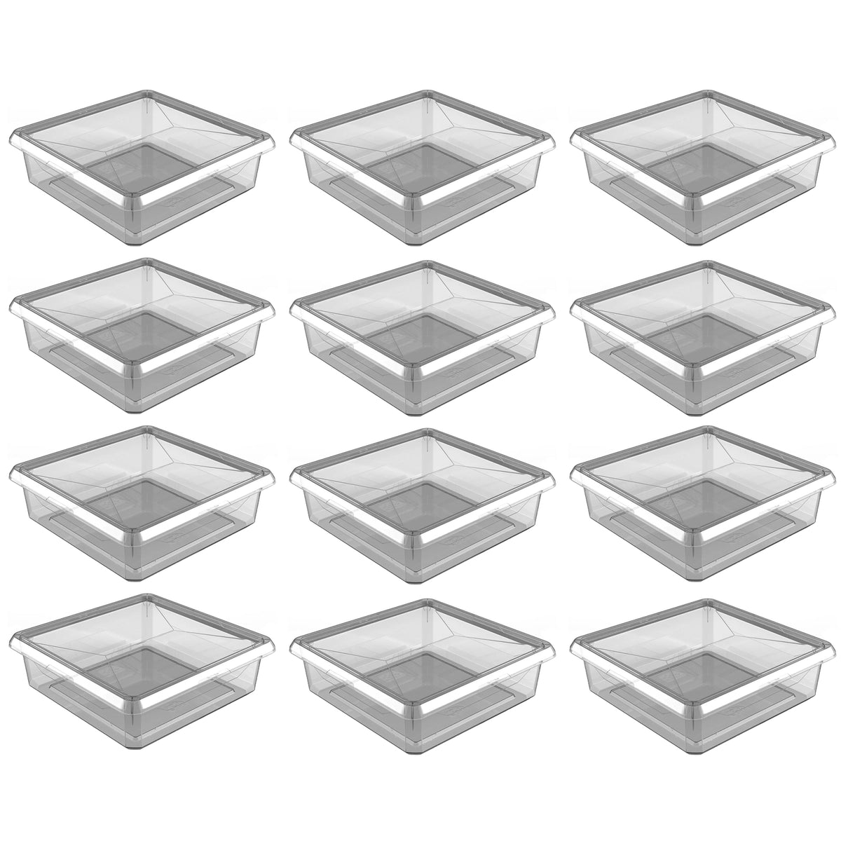 Ezy Storage Karton Small 6.3 Qt Plastic Storage Container Box with Lid (12 Pack) - VMInnovations