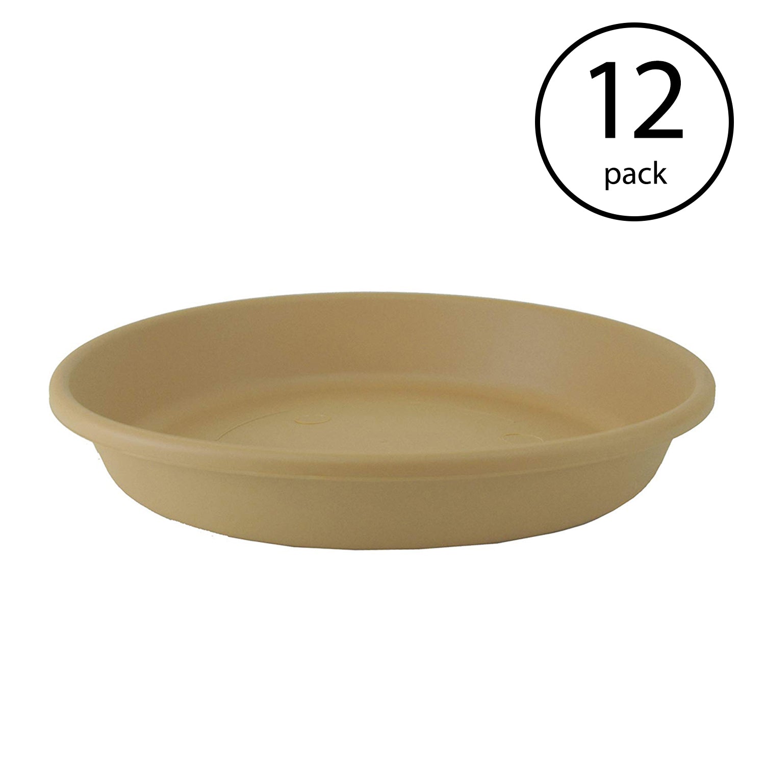 The HC Companies 21 Inch Planter Saucer for Classic Pots, Sandstone, 12 Pack - VMInnovations