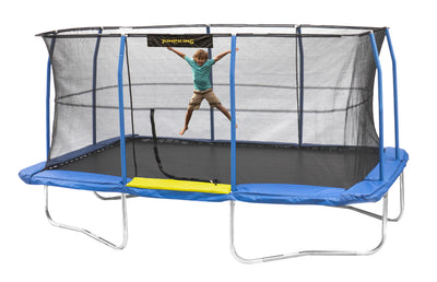 JumpKing 12 x 17 Foot Large Rectangular Trampoline with Safety Net Wall Siding