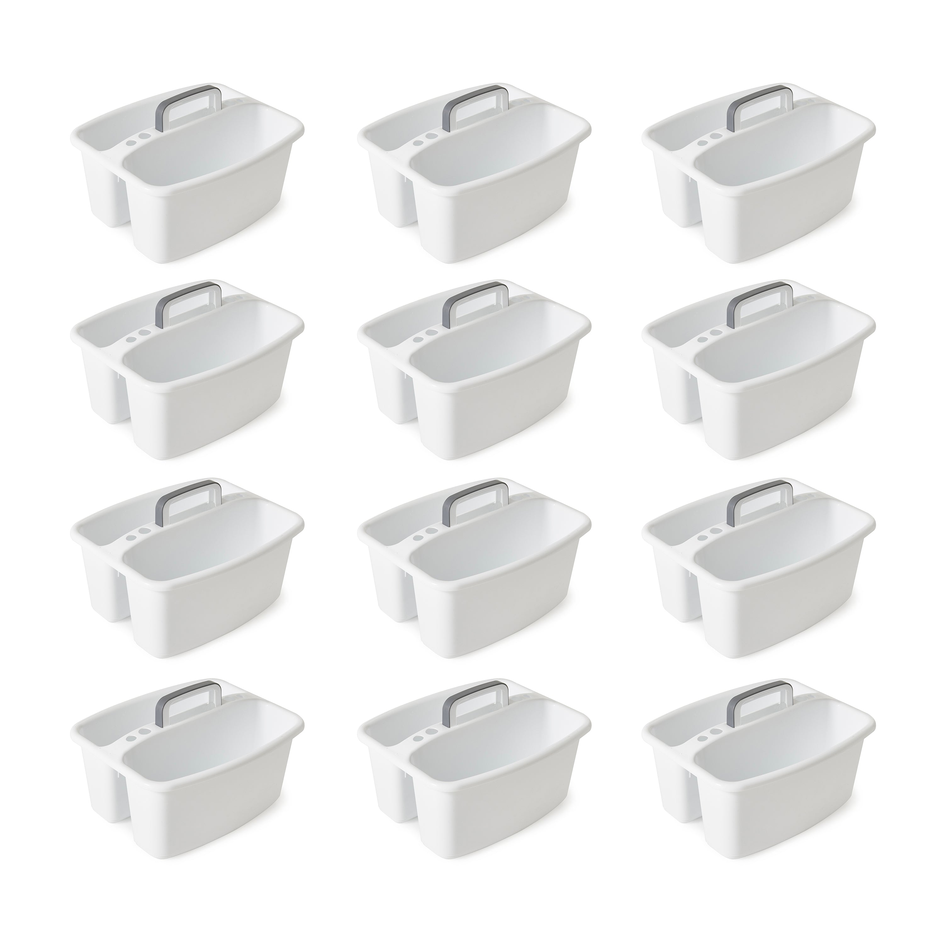 Gracious Living Large Home Divided Storage Tote Caddy w/ Carry Handle (12 Pack)