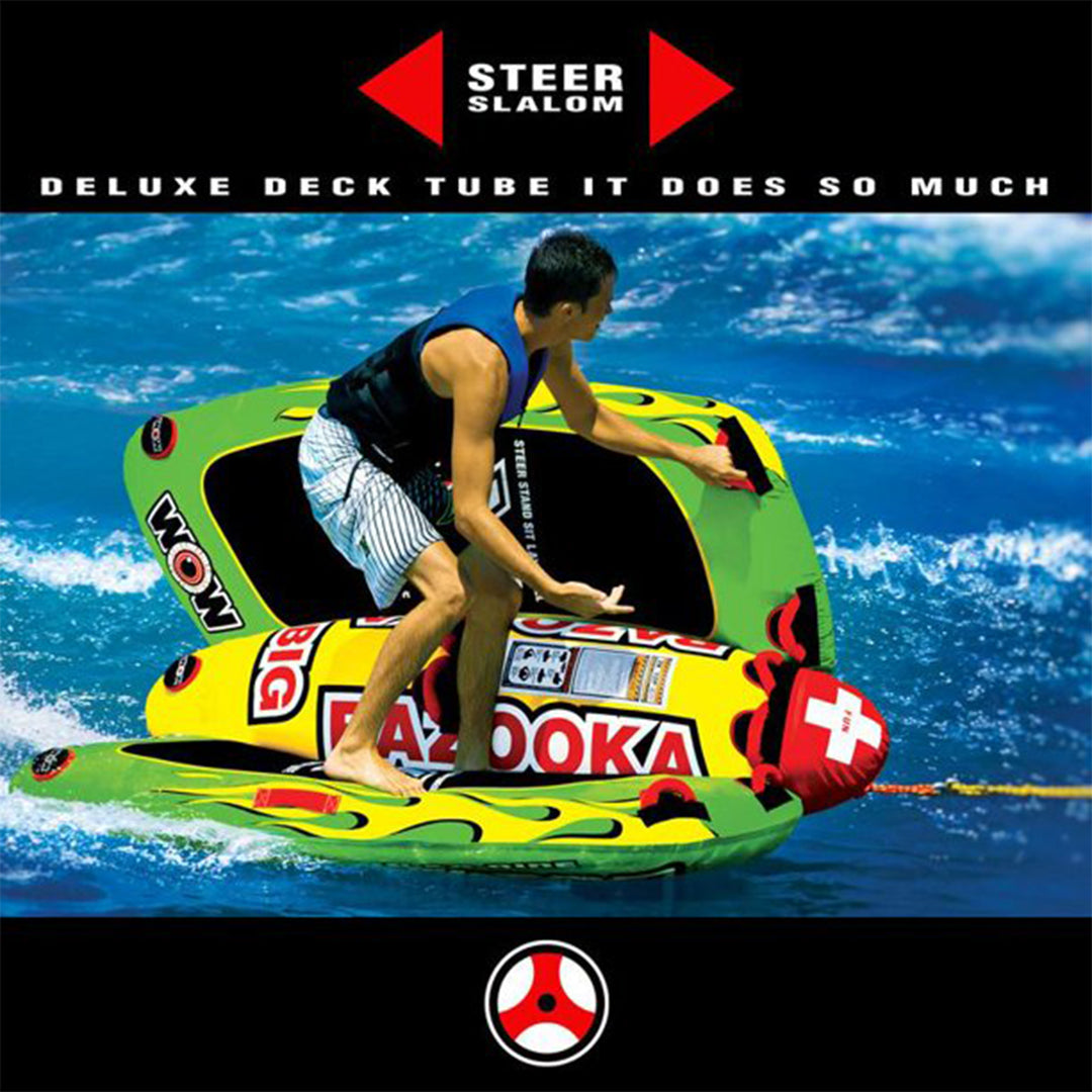 WOW Watersports Big Bazooka Steerable 1 to 4 Person Towable Tube (Open Box) - VMInnovations