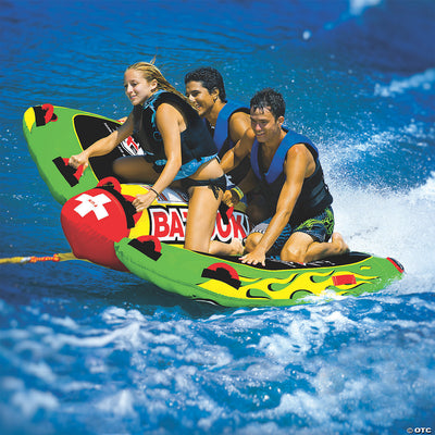 WOW Watersports Big Bazooka Steerable 1 to 4 Person Towable Tube, Green (Used)
