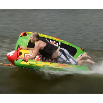 WOW Watersports Big Bazooka Steerable 1 to 4 Person Towable Tube, Green (Used)