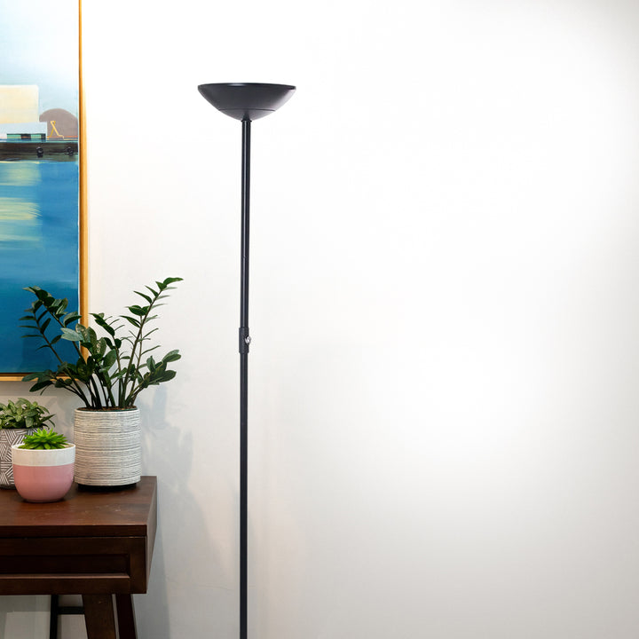 Brightech SkyLite LED High Lumen Uplight Standing Floor Lamp, Black (Open Box) - VMInnovations