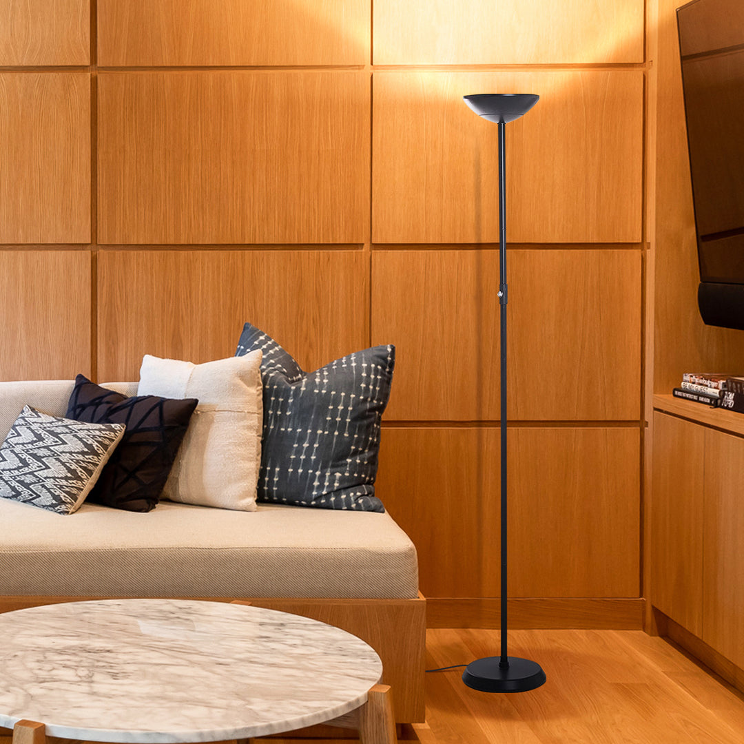 Brightech SkyLite LED High Lumen Uplight Standing Floor Lamp, Black (Open Box)