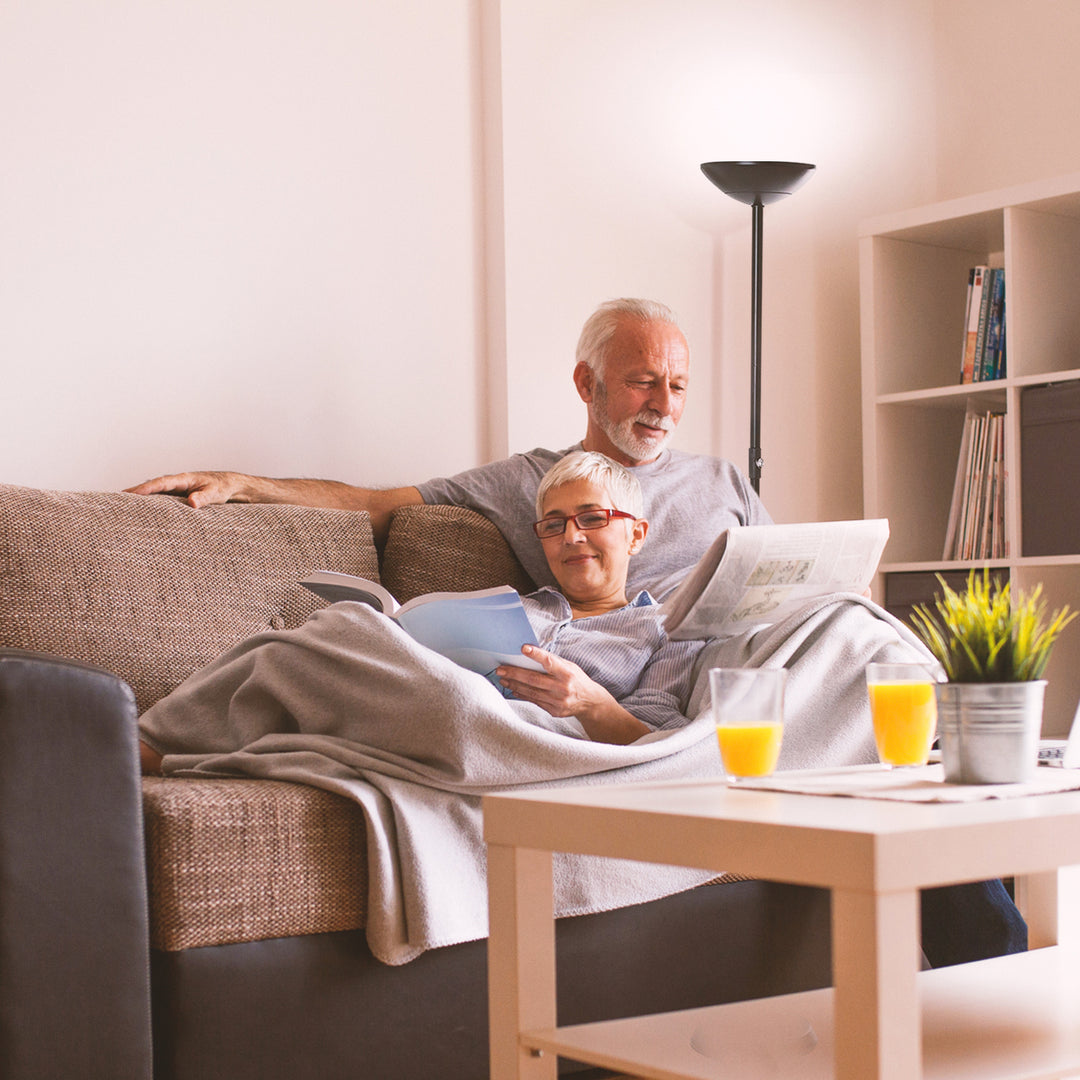 Brightech SkyLite LED High Lumen Uplight Standing Floor Lamp, Black (Open Box)