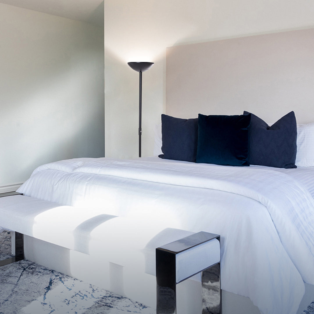 Brightech SkyLite LED High Lumen Uplight Standing Floor Lamp, Black (Open Box)