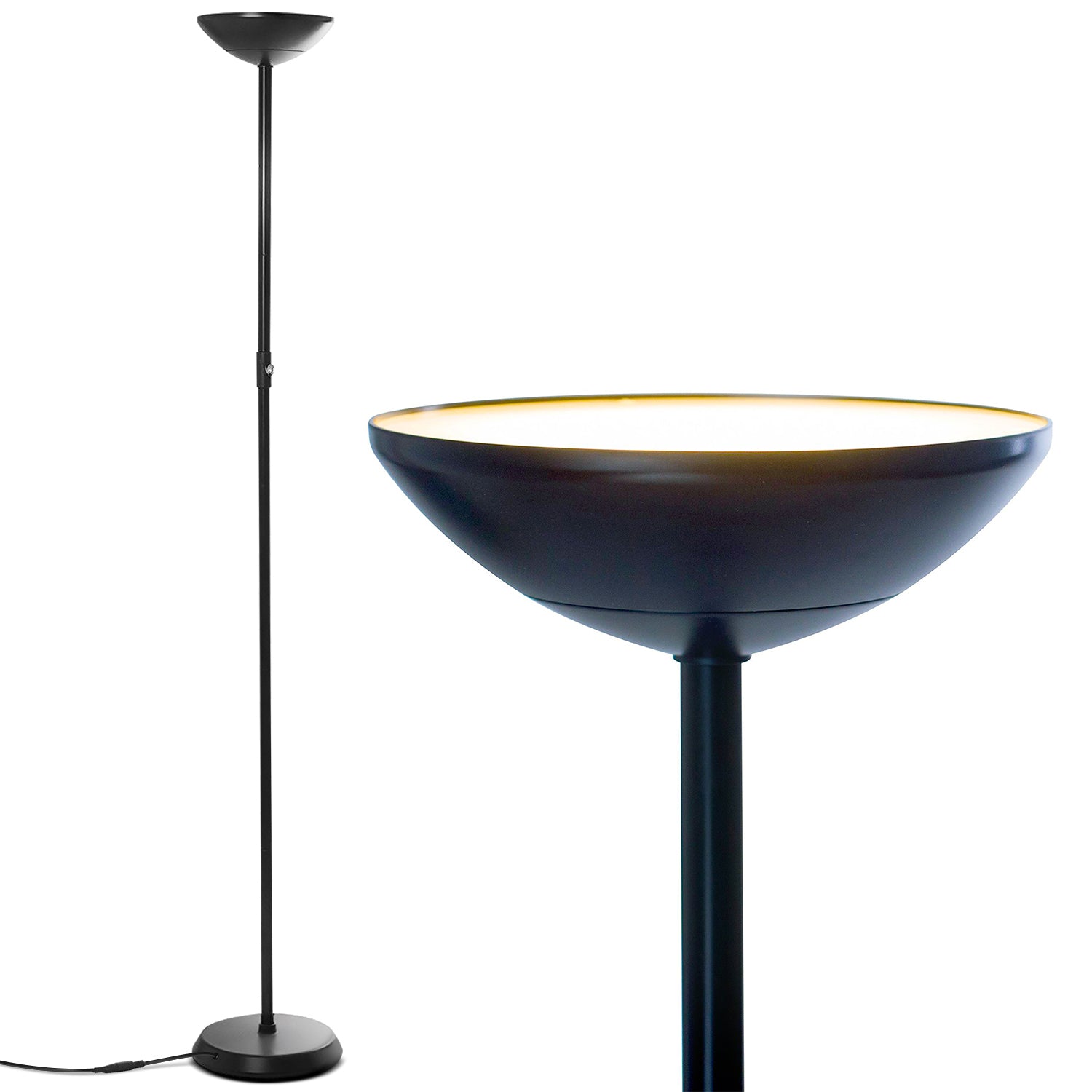Brightech LED High Lumen Uplight Torchiere Standing Floor Lamp, Black (Used) - VMInnovations