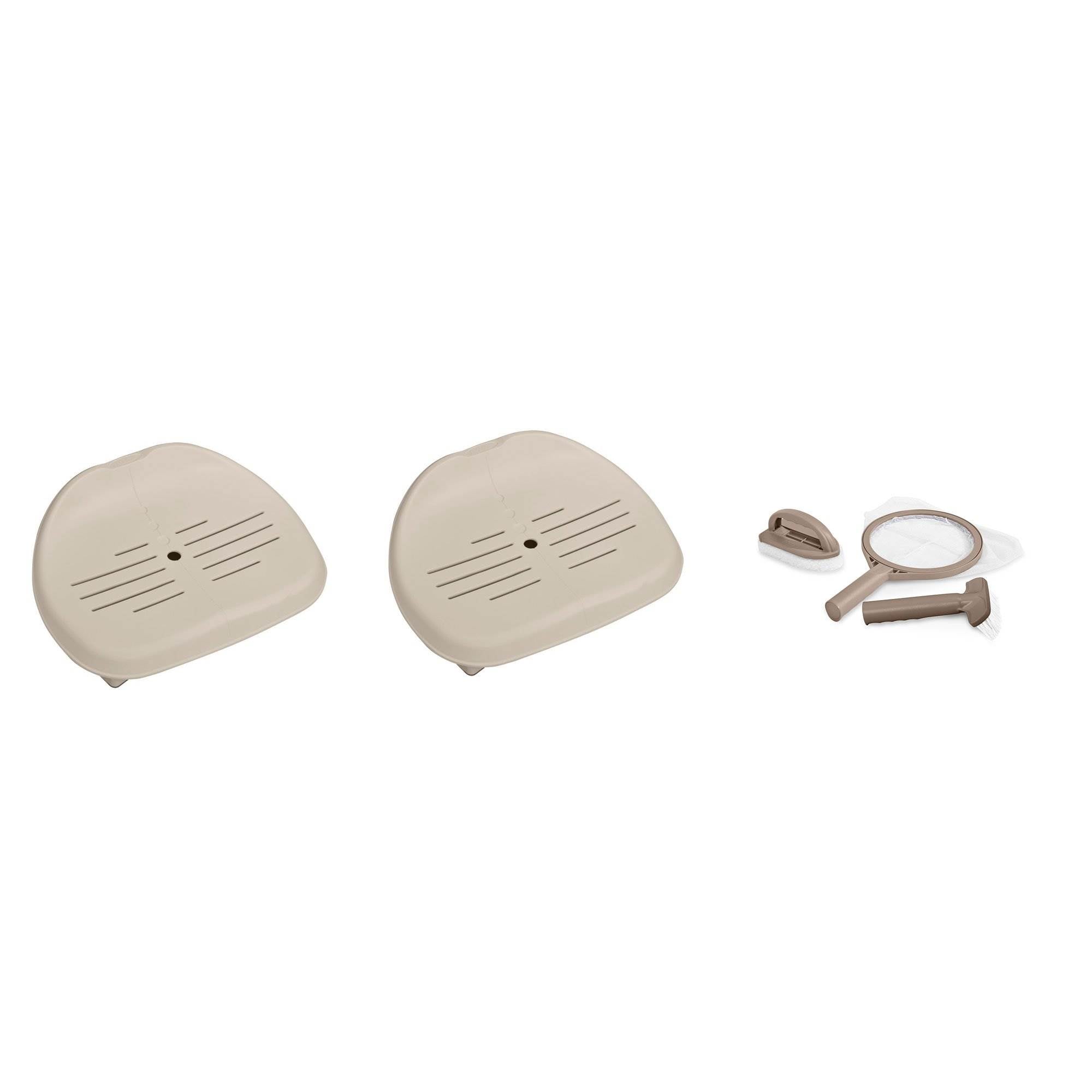 Intex PureSpa Hot Tub Maintenance Kit & Removable Slip Resistant Seat (2 Pack)