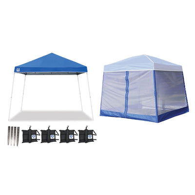 Z-Shade 10' x 10' Horizon Shade Canopy Tent w/ Screen, Stake Kit & Weight Bags