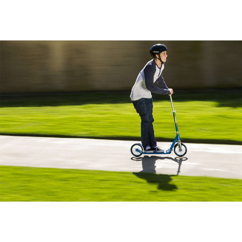 Razor A5 Lux Kids Folding Aluminum Portable Kick Push Scooter, Blue