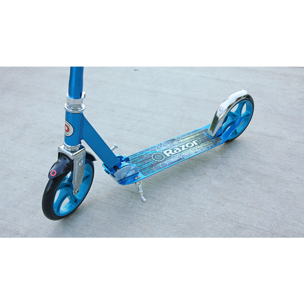 Razor A5 Lux Kids Folding Aluminum Portable Kick Push Scooter, Blue