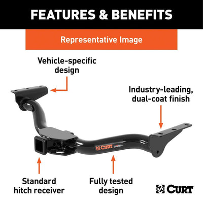 Curt 13013 Class 3 Trailer Towing Hitch with 2 In Receiver, Black (For Parts)