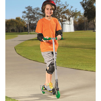 Razor A3 Lightweight Kick Push Folding Aluminum Portable Scooter for Kids, Green - VMInnovations