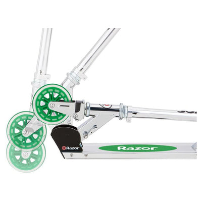 Razor A3 Lightweight Kick Push Folding Aluminum Portable Scooter for Kids, Green - VMInnovations