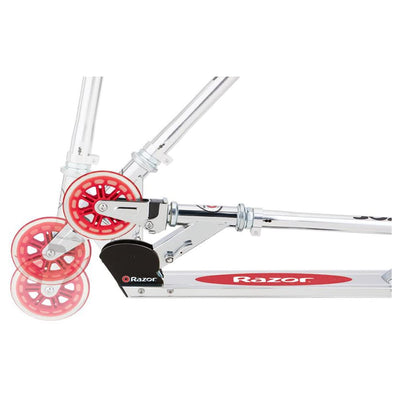 Razor A3 Kick Push Folding Aluminum Portable Scooter for Kids, Red (Open Box) - VMInnovations