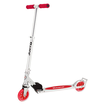 Razor A3 Lightweight Kick Push Folding Aluminum Portable Scooter for Kids, Red