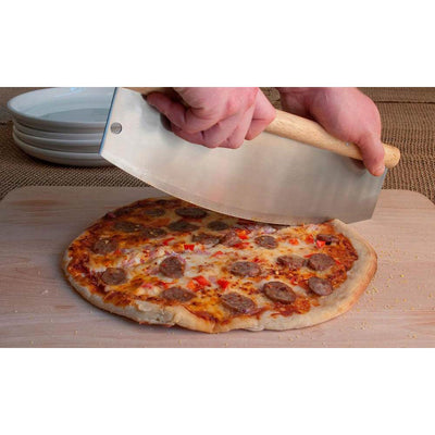 Bull 24128 PizzaQue Wood Quick Cut Pizza Cutter with Stainless Steel Blade