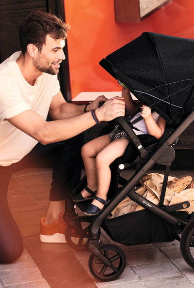 Cybex Balios S 3 in 1 Folding Stroller, Lava Stone Black (Open Box)
