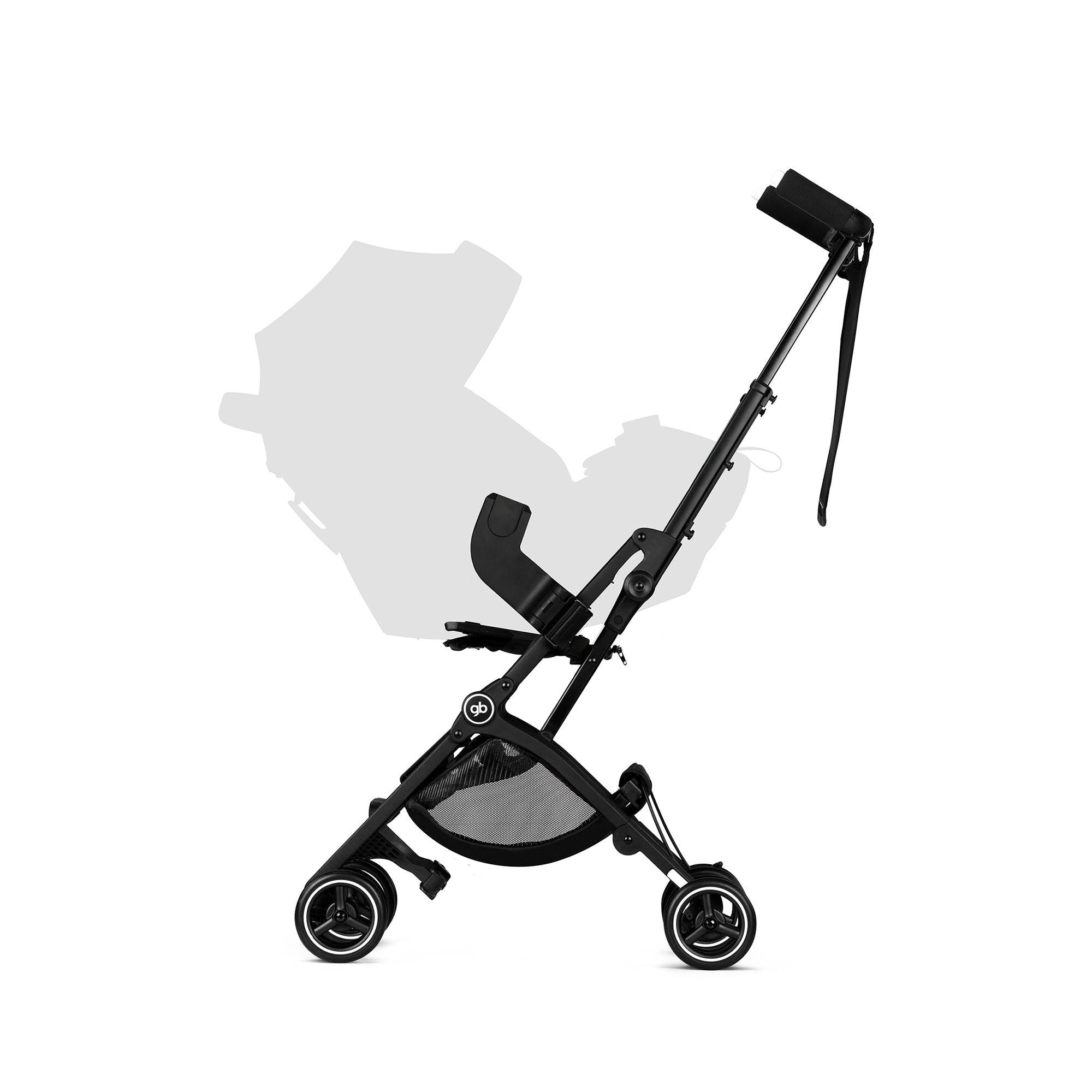 gb POCKIT GO Folding Compact Infant Baby Car Seat Carrier Stroller, Satin Black