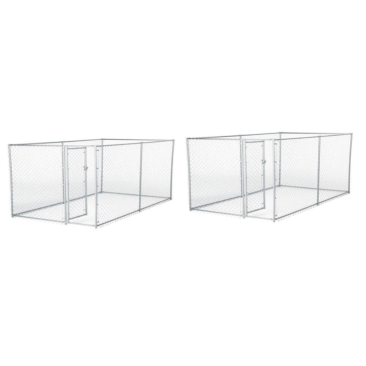 Lucky Dog 10 x 5 x 4 Foot Heavy Duty Outdoor Chain Link Kennel Enclosure (2 Pk)