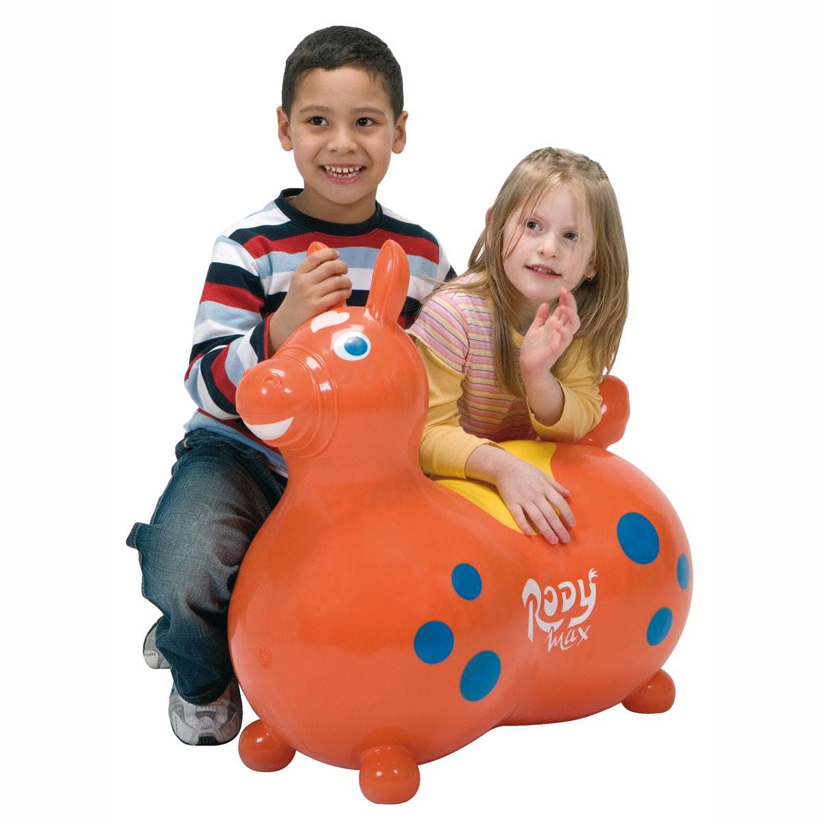 Gymnic 8005 Rody Horse Ride-On Vinyl Toddler Rocking Toy, Orange (Open Box)