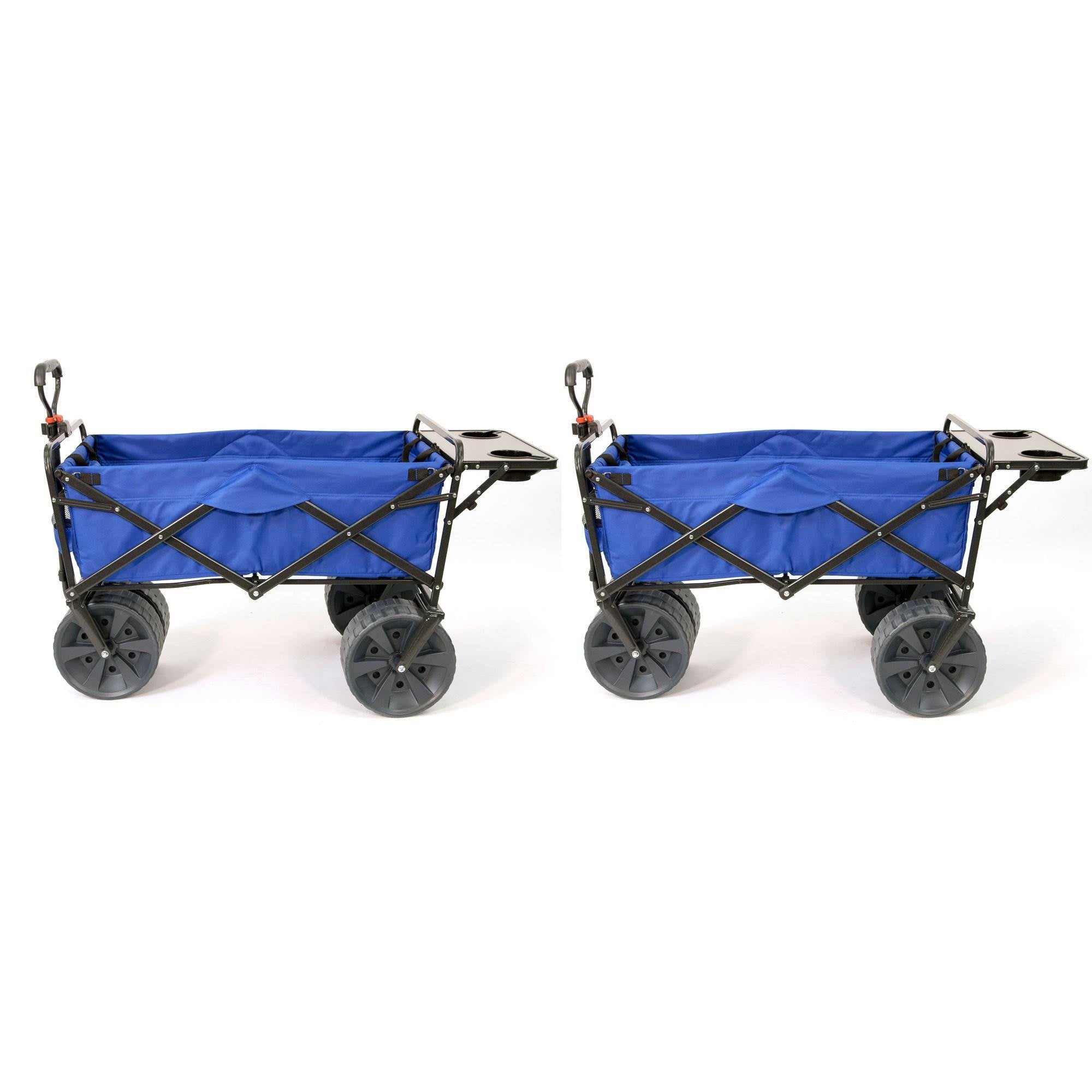 Mac Sports Collapsible Heavy Duty All Terrain Utility Wagon w/Table (2 Pack) - VMInnovations