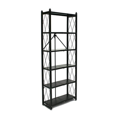 Origami 6 Shelf Open Styled Organizational Deco Rack Bookshelf, Black (Used) - VMInnovations