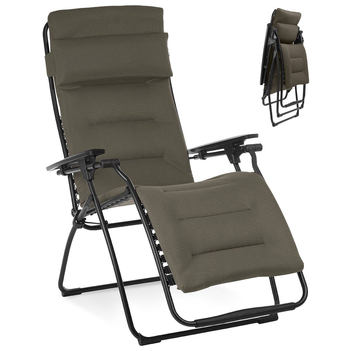 Lafuma Futura Air Comfort XL Series Outdoor Relaxation Chair, Taupe (Open Box) - VMInnovations