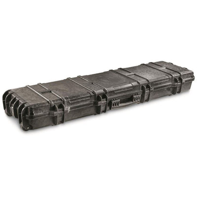 HQ Issue Molded Plastic Large Double Carry Gun Case with Transport Wheels, Black - VMInnovations