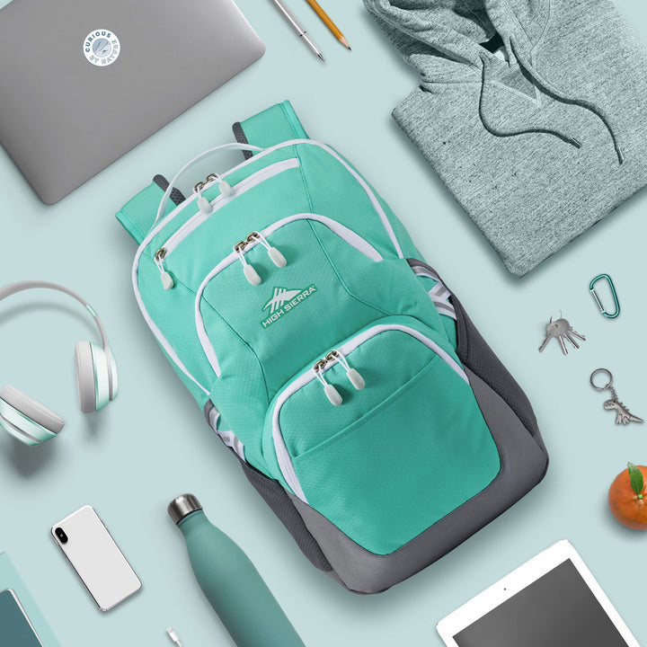 High Sierra Swoop Backpack for Laptop, Fits Most 17” Laptops, 30L, Aquamarine