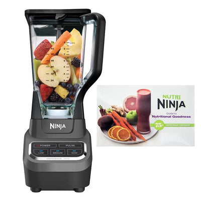 Ninja Professional 1000W Blender and 75 Recipe Cookbook (Certified Refurbished)