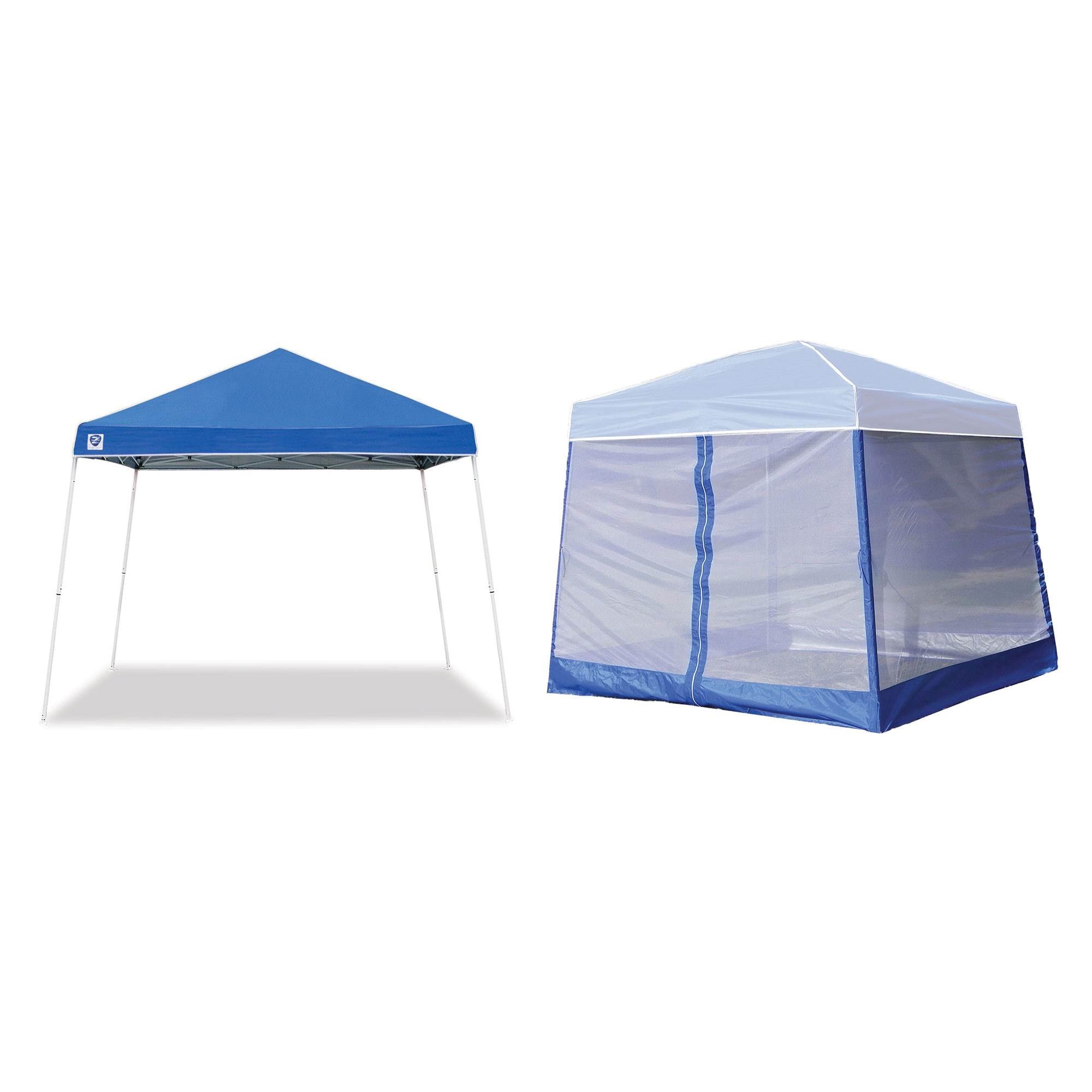 Z-Shade 10' x 10' Horizon Angled Leg Shade Canopy Shelter with Screenroom Walls