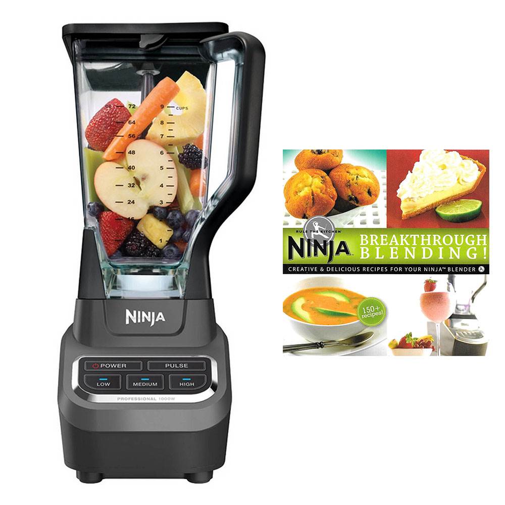 Ninja Professional 1000 Watt Blender & 150 Recipe Book(Certified Refurbished)