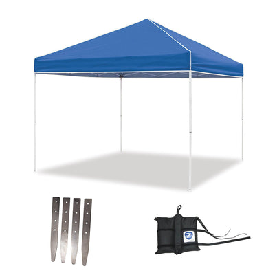 Z-Shade 10 x 10 Foot Instant Pop Up Canopy Tent w/ Steel Stakes & Weight Bags