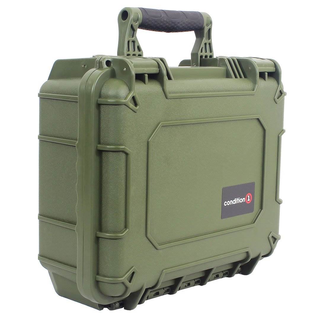 Condition 1 14" Medium Protective Carrying Case & Hard Shell Storage Case, Green