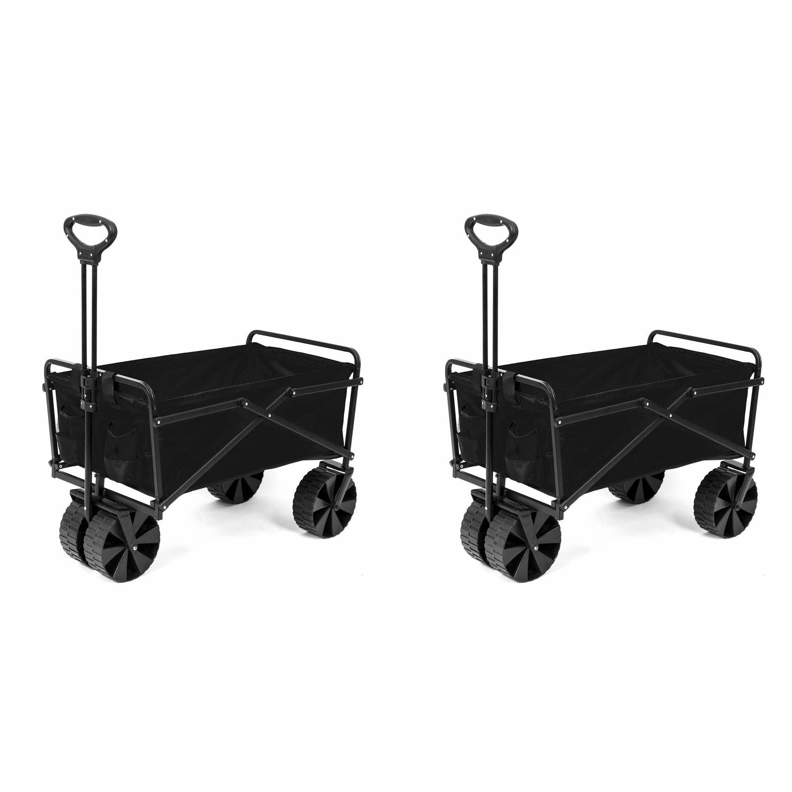 Seina Collapsible Steel Frame Folding Utility Beach Wagon Outdoor Cart (2 Pack) - VMInnovations