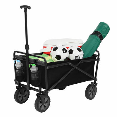 Seina Collapsible Steel Frame Folding Utility Beach Wagon Outdoor Cart (2 Pack) - VMInnovations