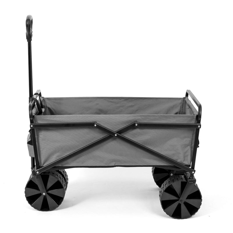 Seina Collapsible Steel Frame Folding Utility Beach Wagon Cart, Gray (2 Pack)