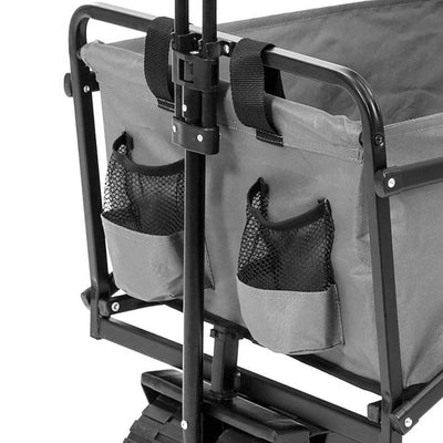 Seina Collapsible Steel Frame Folding Utility Beach Wagon Cart, Gray (2 Pack)