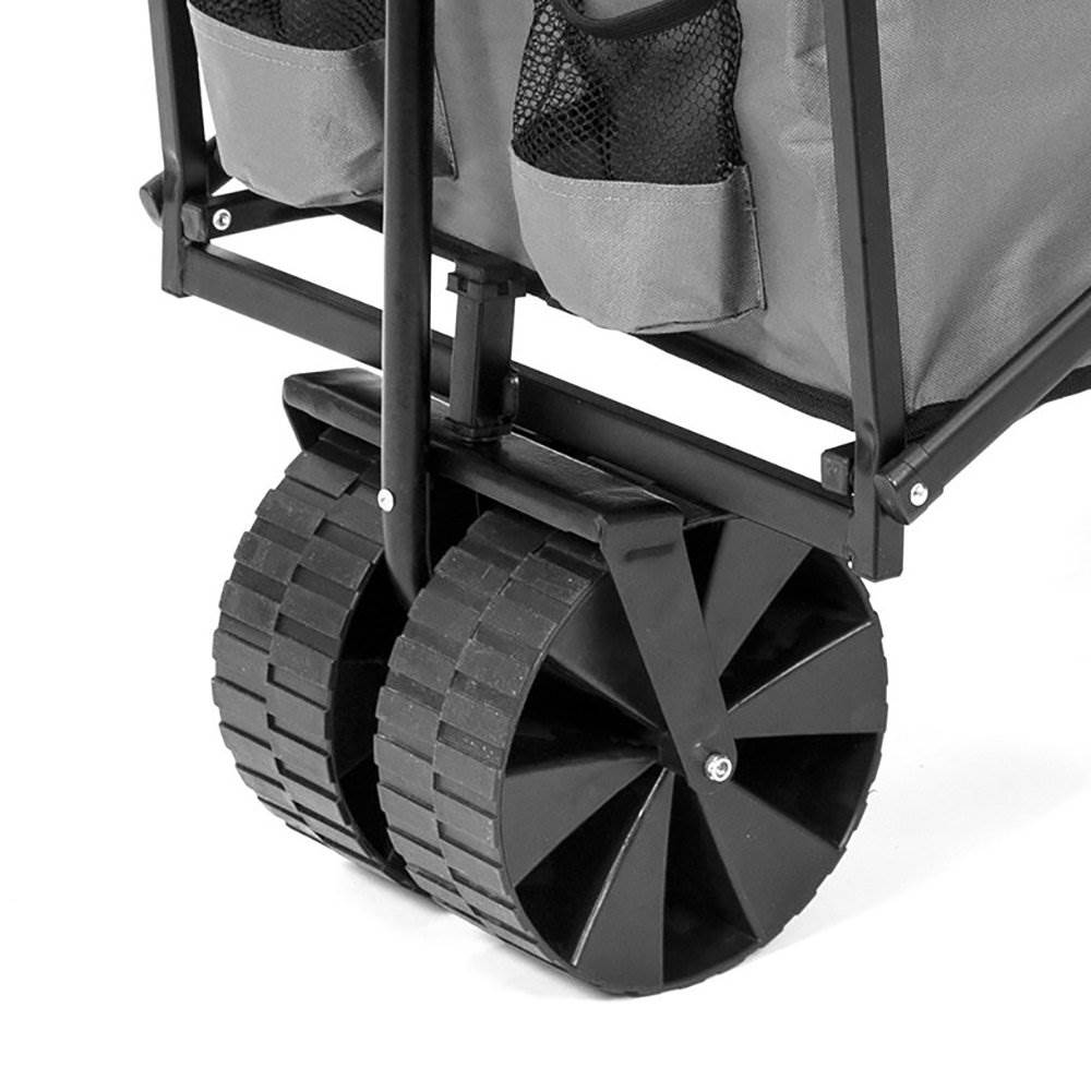 Seina Collapsible Steel Frame Folding Utility Beach Wagon Cart, Gray (2 Pack)