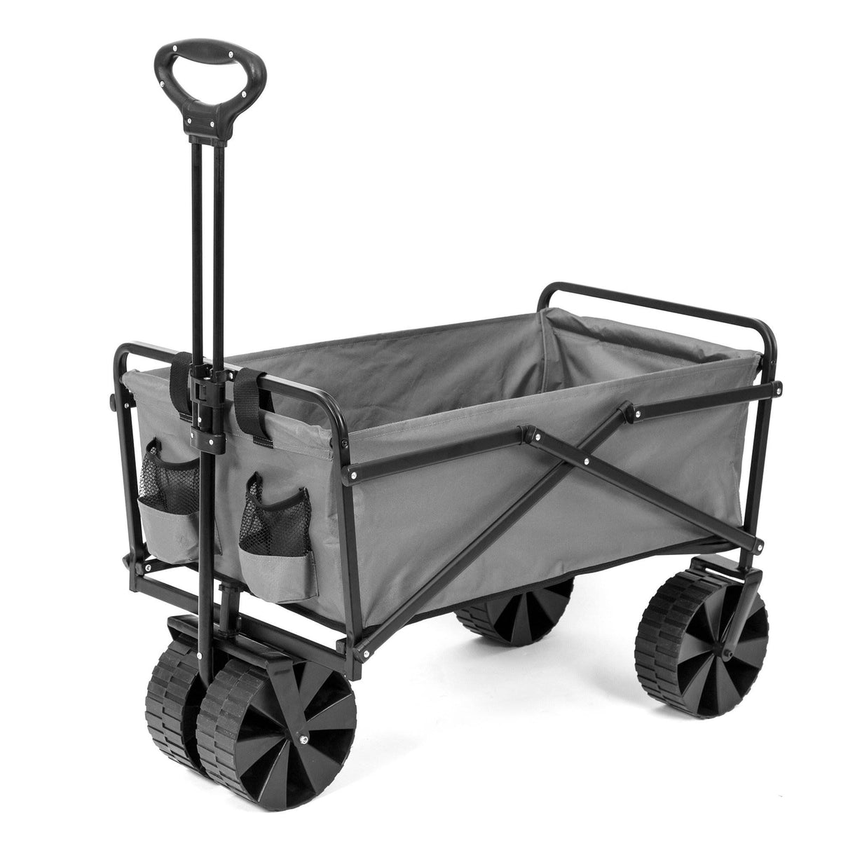 Seina Collapsible Steel Frame Folding Utility Beach Wagon Cart, Gray (2 Pack) - VMInnovations