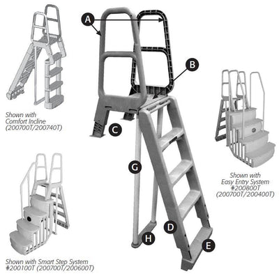 Main Access Comfort Incline Ladder for Above Ground Swimming Pools (6 Pack)