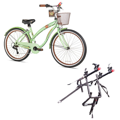 Margaritaville 26" Ladies Coast is Clear Cruiser Bike & 2 Bike Car Trunk Rack