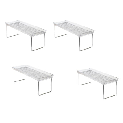 Madesmart Clear Stacking Cabinet Countertop Organizer Storage Shelf (4 Pack)