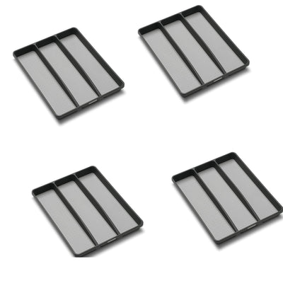 MadeSmart Large Kitchen 3 Compartment Utensil Tray Drawer Organizer (4 Pack)