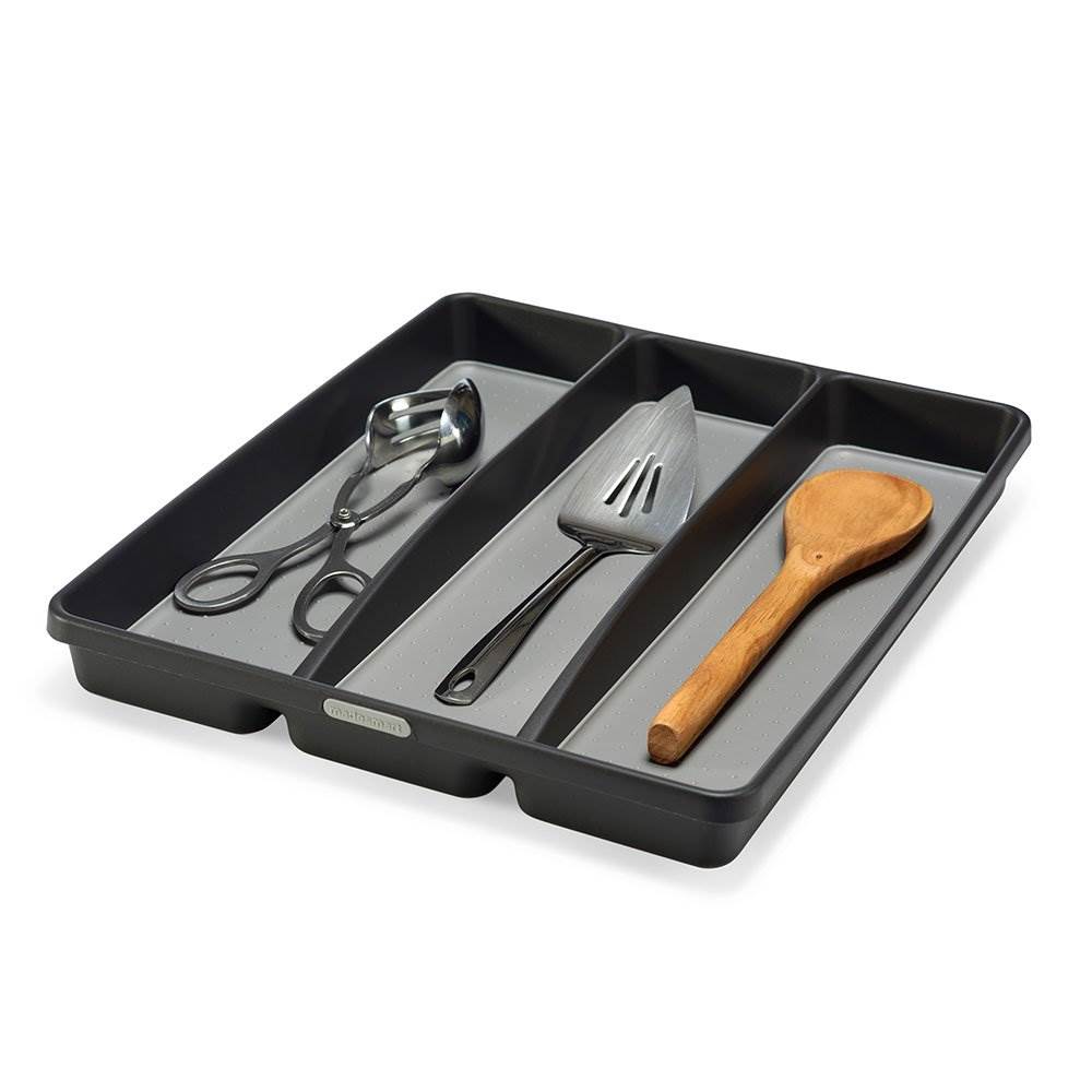 MadeSmart Large Kitchen 3 Compartment Utensil Tray Drawer Organizer (4 Pack)