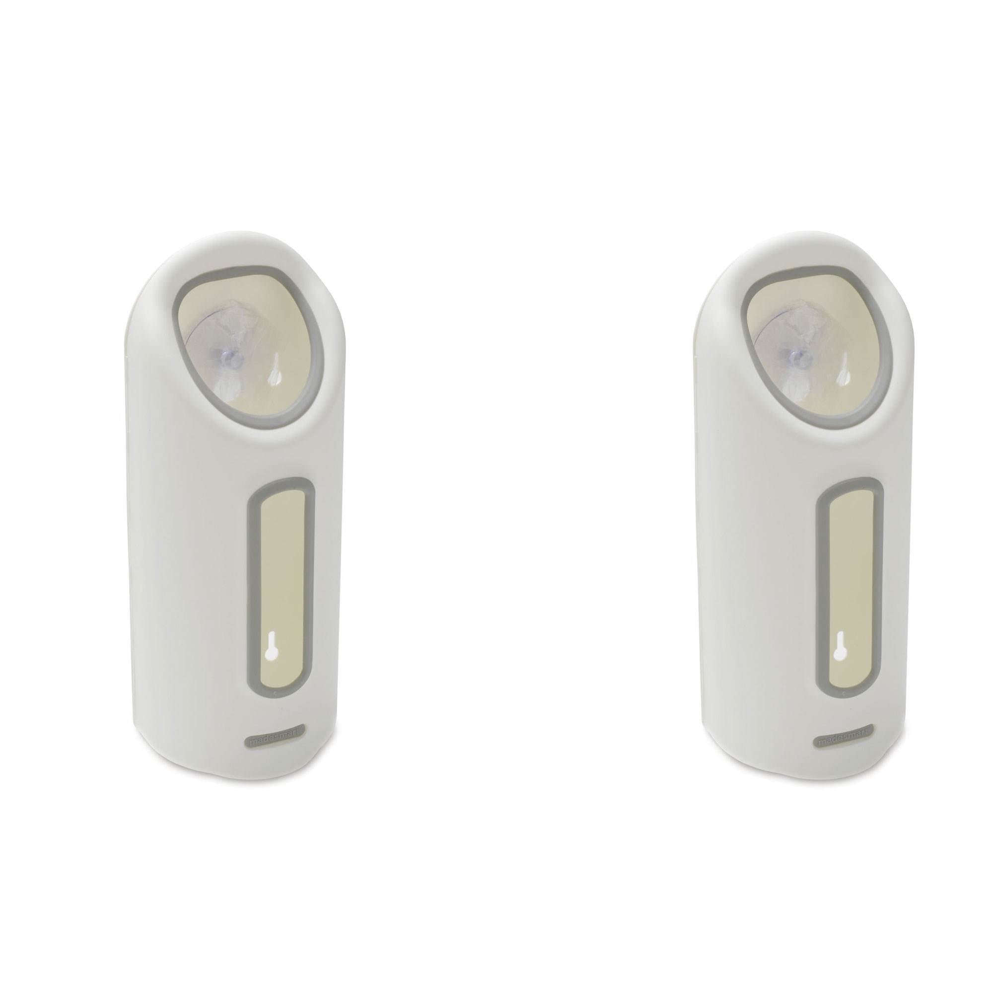 Madesmart Suction Cup Plastic Grocery Bag Saver Wall Dispenser, White (2 Pack)